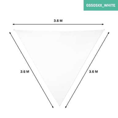 VONROC Solsegel triangel – Premium - ∆ 360cm | Vit