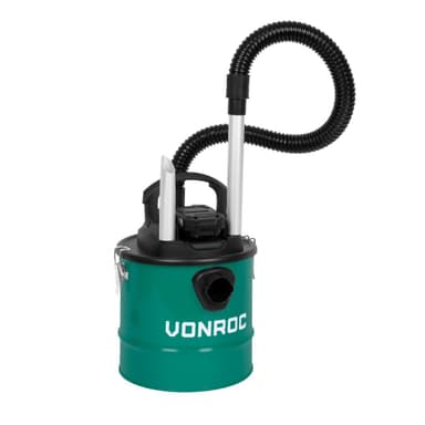 VONROC Batteridriven askdammsugare  20V – 2.0Ah – 12L tank | Inkl. 2 Batterier och snabbladdare