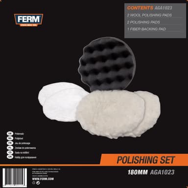 FERM Polerskivor - Ø180mm -  5st | För FERM polermaskin AGM1084P