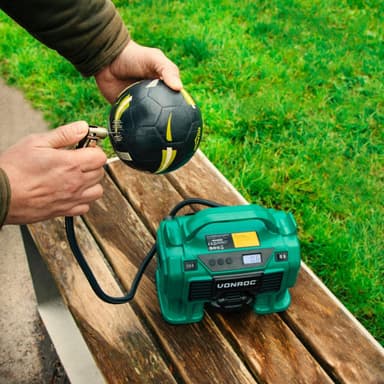 VONROC Kompressor 20V – 12V – 2.0Ah| Inkl. 2 batterier och laddare