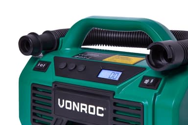 VONROC Kompressor 20V – 12V – 2.0Ah| Inkl. 2 batterier och laddare