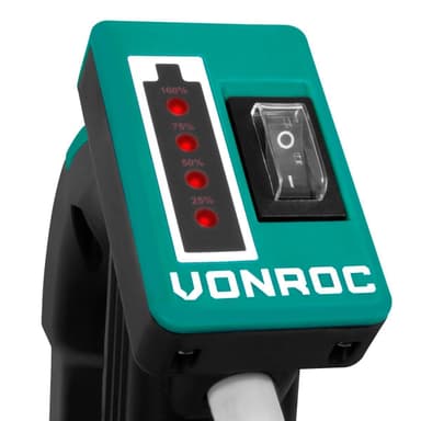 VONROC Batteridriven pump för regntunnor 12V – 50W | Inkl. batteri och laddare