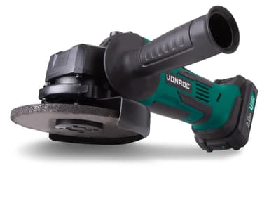 VONROC Vinkelslip 20V - 115mm | Inkl. 2x 2.0Ah batterier och anbbladdare