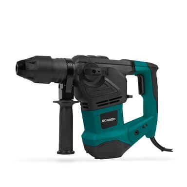 VONROC Borrhammare 1800W – 6 Joule – SDS plus – 4 funktioner | Inkl. Borrar och mejslar