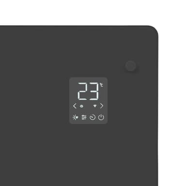 VONROC Lyxigt konvektorelement med glaspanel –  2000W – Grå | Wifi