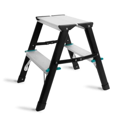 VONROC Trappstege – 2 steg – antislip | Max. kapacitet 150kg