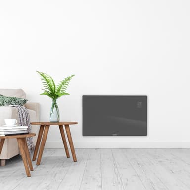 VONROC Lyxigt konvektorelement med glaspanel –  2000W – Grå | Wifi
