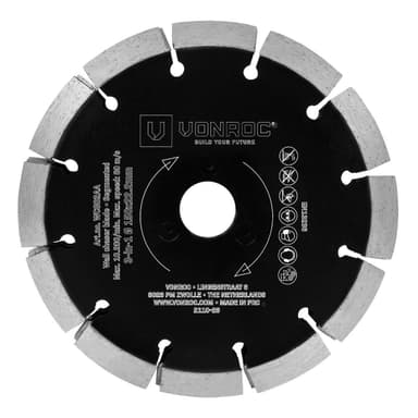 VONROC 3-i-1 diamantklinga – 150x22,2mm | För VONROC PRO betongspårfräs WC503AC