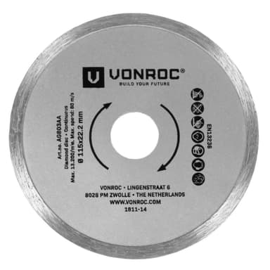VONROC Diamantskiva 115mm – 3st | Universal