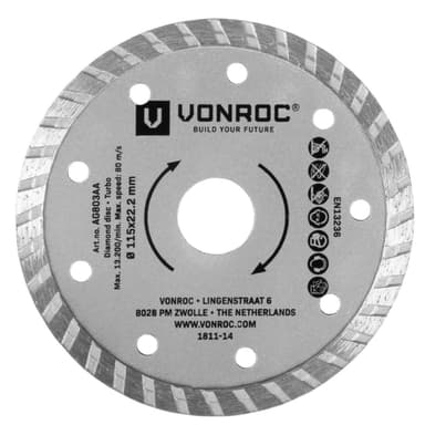 VONROC Diamantskiva 115mm – 3st | Universal