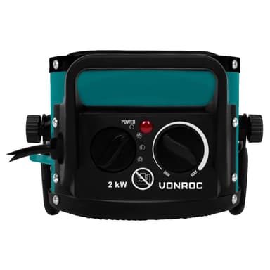 VONROC Elektrisk värmefläkt 1000W/2000W – Keramisk – Grön