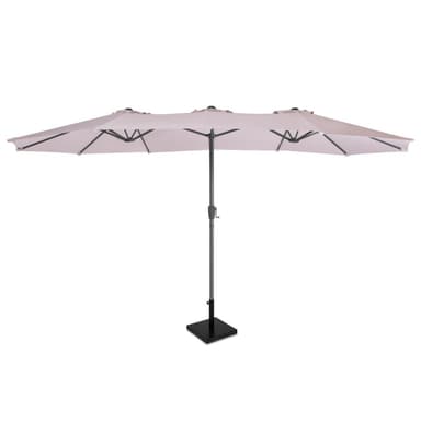 VONROC Premium parasoll Iseo 460x270cm - Inkl. parasollfot & parasollöverdrag - dubbelsidigt parasoll - UV-resistent duk - Beige