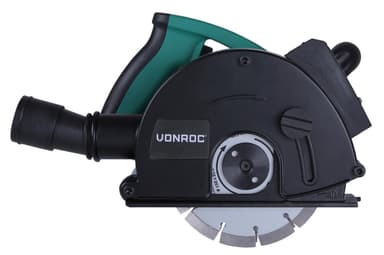 VONROC Betongspårfräs 1700W – 150mm med laser | Inkl. 2 diamantskivor