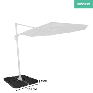 VONROC Parasollplattor Bardolino – Fyllbara plattor 50x50  | 4st