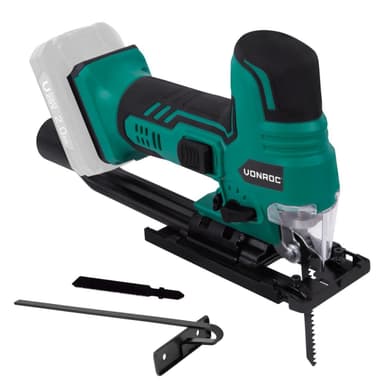 VONROC Sticksåg 20V – Ergonomiskt stavhandtag | Exkl. Batteri och snabbladdare