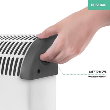 VONROC Konvektorelement – 2000W – Vit | Justerbar termostat