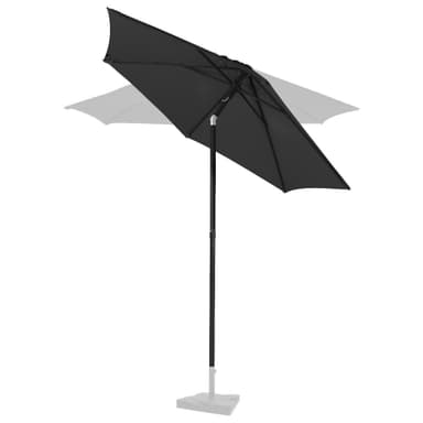 VONROC Premium parasoll Torbole Ø200cm - Inkl. parasollöverdrag - Runt parasoll - UV-beständig duk - Svart