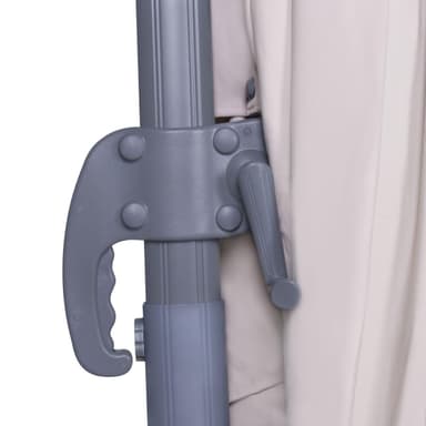 VONROC Premium hängparasoll parasoll Pisogne 300x300cm - Inkl. parasollöverdrag - Fyrkantigt - 360° vridbart - Tiltbart - UV-beständig duk - Beige