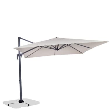 VONROC Premium hängparasoll parasoll Pisogne 300x300cm - Inkl. parasollöverdrag - Fyrkantigt - 360° vridbart - Tiltbart - UV-beständig duk - Beige