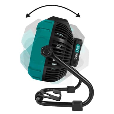 VONROC Batteridriven fläkt 20V – hybridbatteri och växelströmsdrift | Inkl. 2,0Ah batteri och laddare