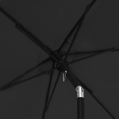 VONROC Premium parasoll Torbole Ø200cm - Inkl. parasollöverdrag - Runt parasoll - UV-beständig duk - Svart
