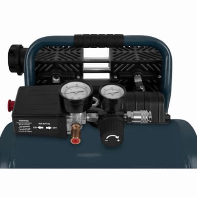 VONROC PRO Tyst luftkompressor – 57,5 dB | 6L – oljefri – 750W – Mörk grå