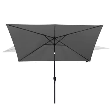 VONROC Premium parasoll Rapallo 200x300cm - Inkl. parasollöverdrag - rektangulärt parasoll - Tiltbart - UV-beständig duk - Grå