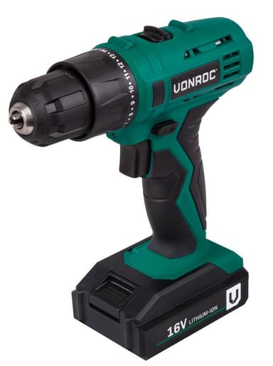 VONROC Borrskruvdragre 16V - 1.5Ah | Inkl. Batteri och laddare