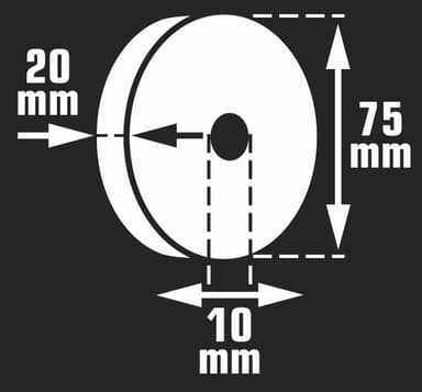 VONROC Poleringsskiva 75x20mm – K400 | Universal fit