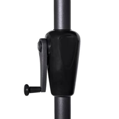 VONROC Premium parasoll Recanati Ø300cm - Inkl. parasollfot & parasollöverdrag - Runt parasoll - Tiltbart - UV-beständig duk - Svart