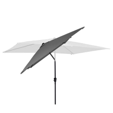 VONROC Premium parasoll Rapallo 200x300cm - Inkl. parasollöverdrag - rektangulärt parasoll - Tiltbart - UV-beständig duk - Grå
