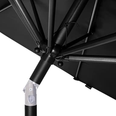VONROC Premium parasoll Recanati Ø300cm - Inkl. parasollfot & parasollöverdrag - Runt parasoll - Tiltbart - UV-beständig duk - Svart