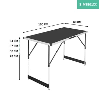 VONROC Multifunktionellt bord - 100 x 60 cm | 2-delar set