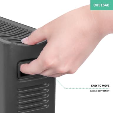VONROC Konvektorelement – 2000W – Grå | Turbofläkt & två värmeinställningar