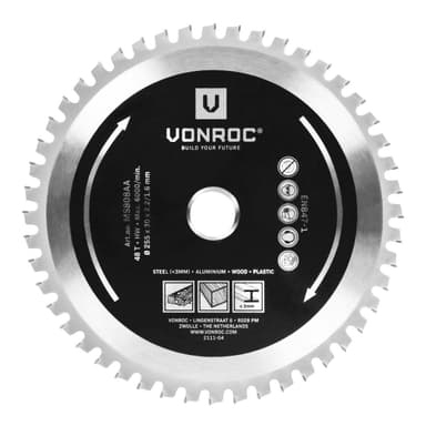 VONROC Multi material sågklinga - Ø255mm x 33mm – 48T | För MS507AC geringssåg