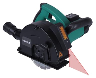 VONROC Betongspårfräs 1700W – 150mm med laser | Inkl. 6 diamantskivor