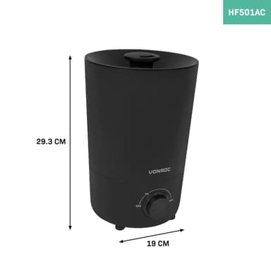 VONROC Luftfuktare 2,6 liter – Ultrasonic | Svart