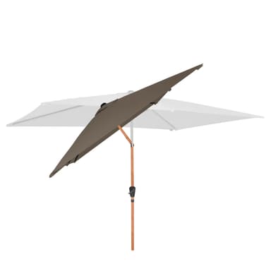 VONROC Premium parasoll Rapallo 200x300cm - Inkl. parasollöverdrag - rektangulärt parasoll - Tiltbart - UV-beständig duk - Träimitation - Taupe