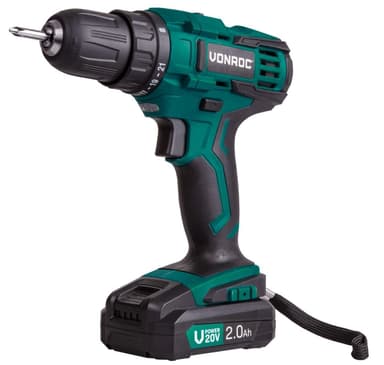 VONROC Borrskruvdragare 20V – 2.0 Ah| Inkl. batteri och laddare