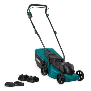 VONROC Gräsklippare 40V – borstlös motor – 33cm - central höjdjustering | Inkl. 2x 2,0Ah batterier och snabbladdare