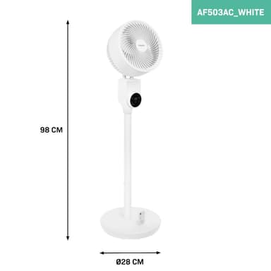 VONROC BREEZE Golvfläkt – Tyst - 98cm – Vit | Inkl. fjärrkontroll