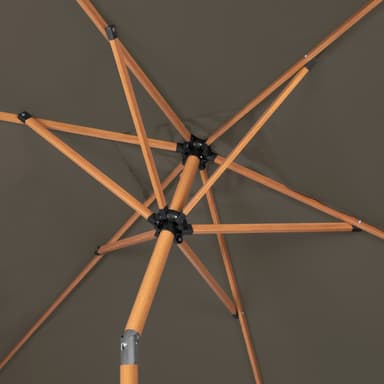 VONROC Premium parasoll Rapallo 200x300cm - Inkl. parasollöverdrag - rektangulärt parasoll - Tiltbart - UV-beständig duk - Träimitation - Taupe