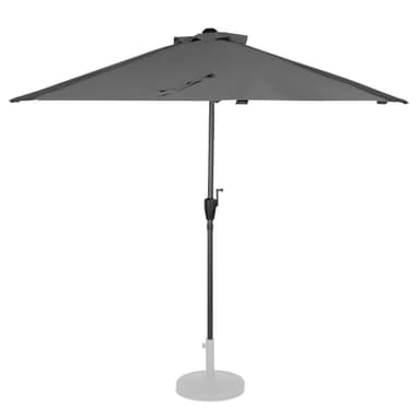 VONROC Premium balkongparasoll Magione 270x135cm - Inkl. parasollöverdrag - Halvrunt parasoll - UV-beständig duk - Grå