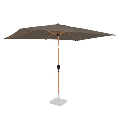 VONROC Premium parasoll Rapallo 200x300cm - Inkl. parasollöverdrag - rektangulärt parasoll - Tiltbart - UV-beständig duk - Träimitation - Taupe