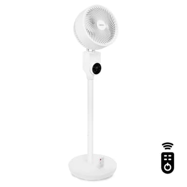 VONROC BREEZE Golvfläkt – Tyst - 98cm – Vit | Inkl. fjärrkontroll