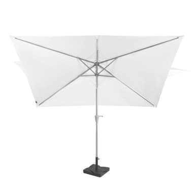 VONROC Premium parasoll Rapallo 200x300cm - Inkl. parasollfot & parasollöverdrag - rektangulärt parasoll - Tiltbart - UV-beständig duk - Vit