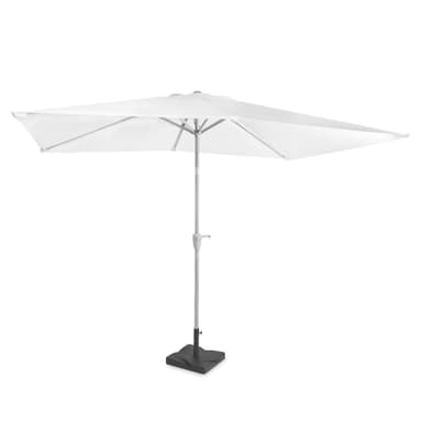 VONROC Premium parasoll Rapallo 200x300cm - Inkl. parasollfot & parasollöverdrag - rektangulärt parasoll - Tiltbart - UV-beständig duk - Vit