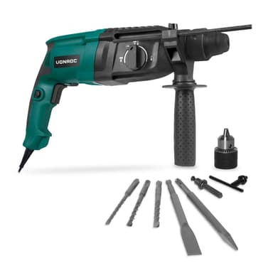 VONROC Borrhammare 800W – 3 Joule – SDS plus | Inkl. Borrchuck med nyckel
