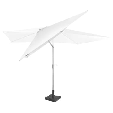 VONROC Premium parasoll Rapallo 200x300cm - Inkl. parasollfot & parasollöverdrag - rektangulärt parasoll - Tiltbart - UV-beständig duk - Vit