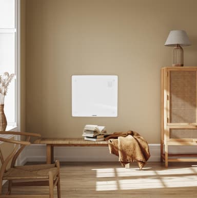 VONROC Lyxigt konvektorelement med glaspanel – 1000W – Vit | Wifi